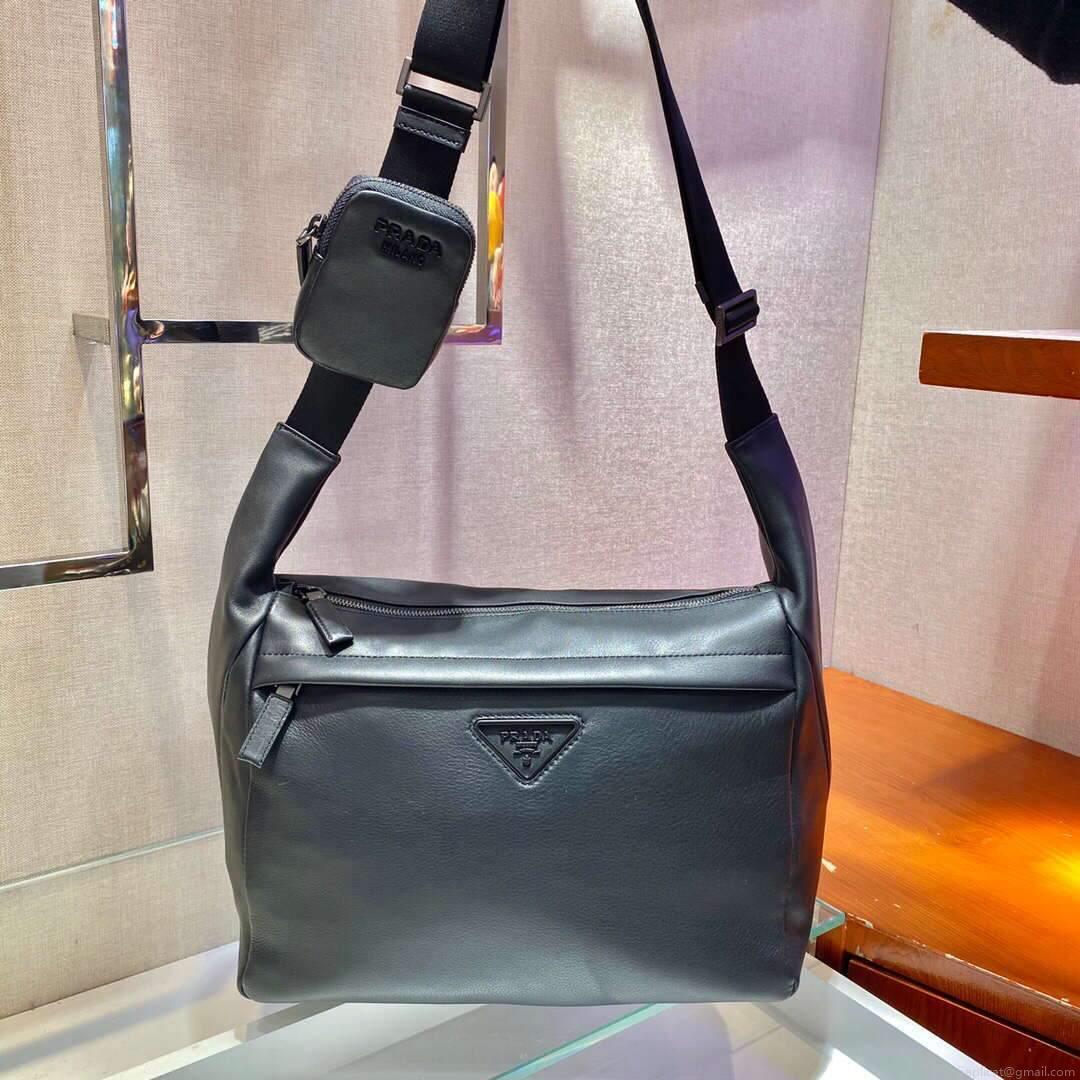Prada 2VH125 Prada Leather Shoulder Bag Black
