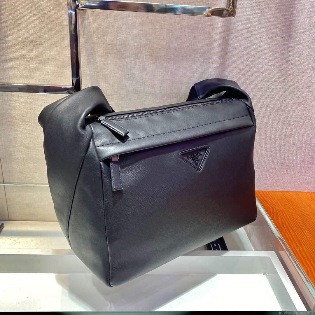 Prada 2VH125 Prada Leather Shoulder Bag Black