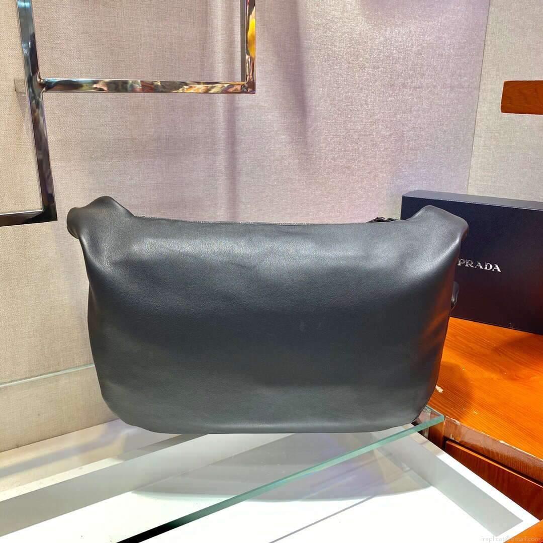 Prada 2VH125 Prada Leather Shoulder Bag Black