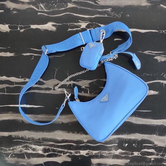 Prada 1BH204 Prada Re-Edition 2005 Nylon Bag Blue