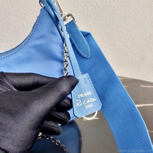 Prada 1BH204 Prada Re-Edition 2005 Nylon Bag Blue