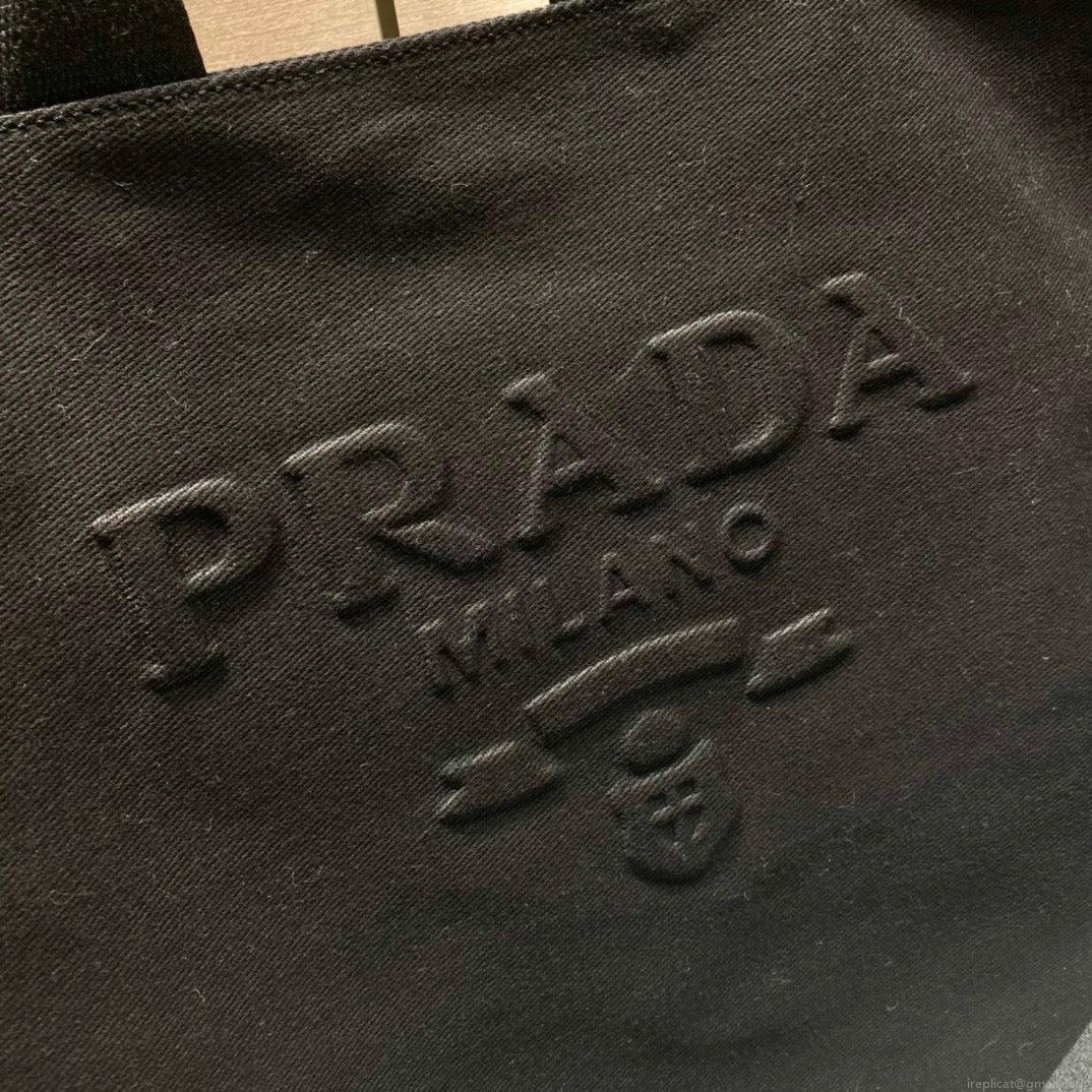 Prada 1BG395 Drill tote Shoulder bag Black