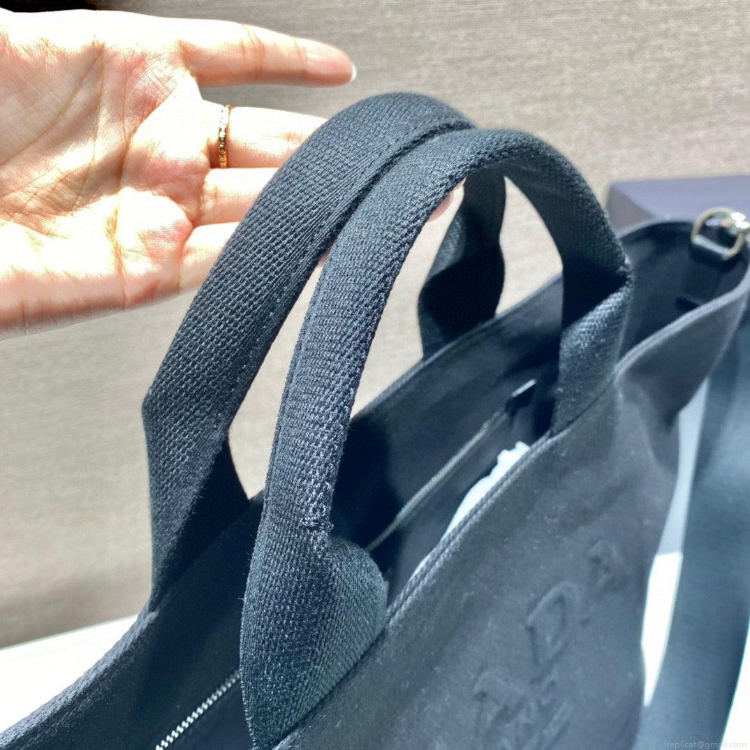 Prada 1BG395 Drill tote Shoulder bag Black