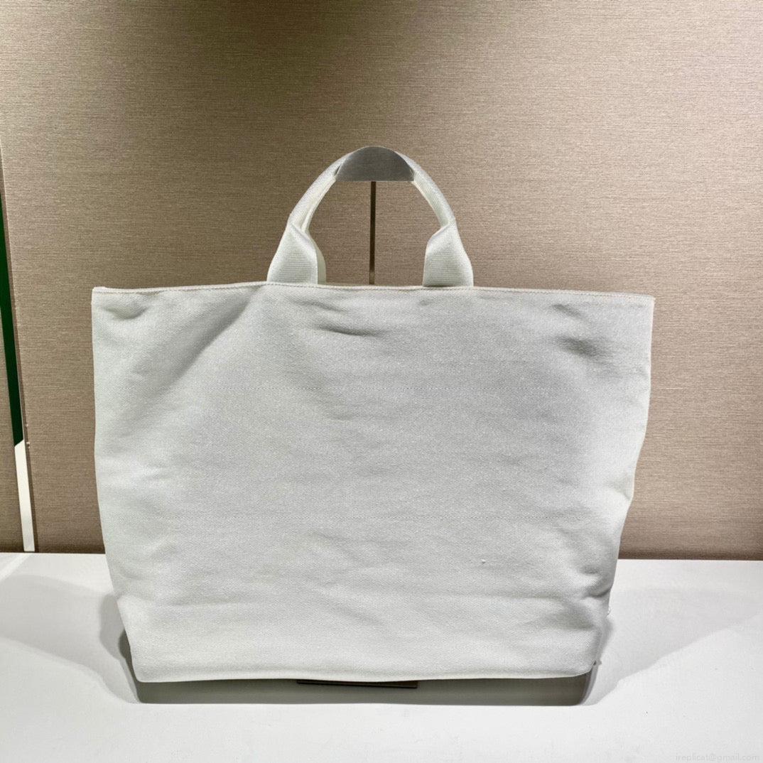 Prada 1BG395 Drill tote Shoulder bag White