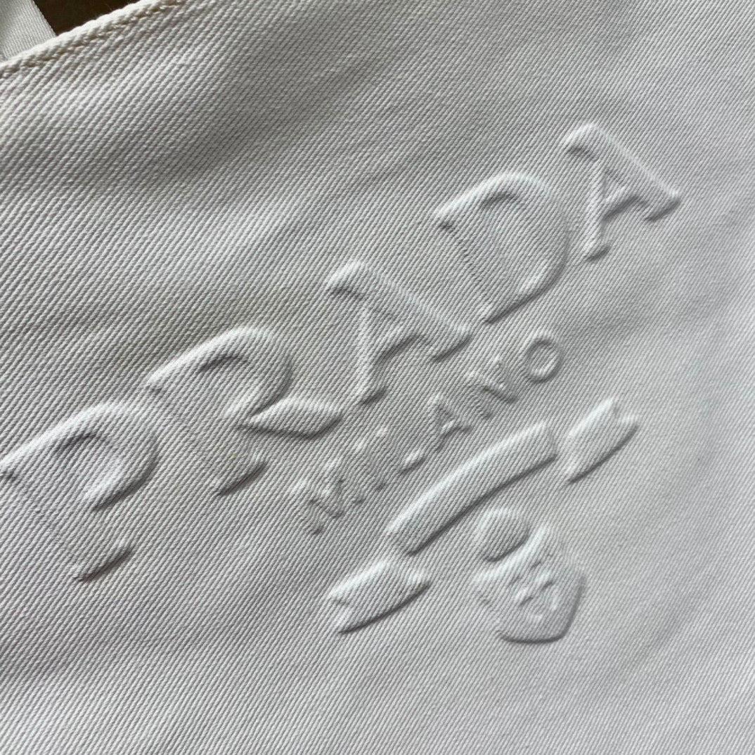 Prada 1BG395 Drill tote Shoulder bag White