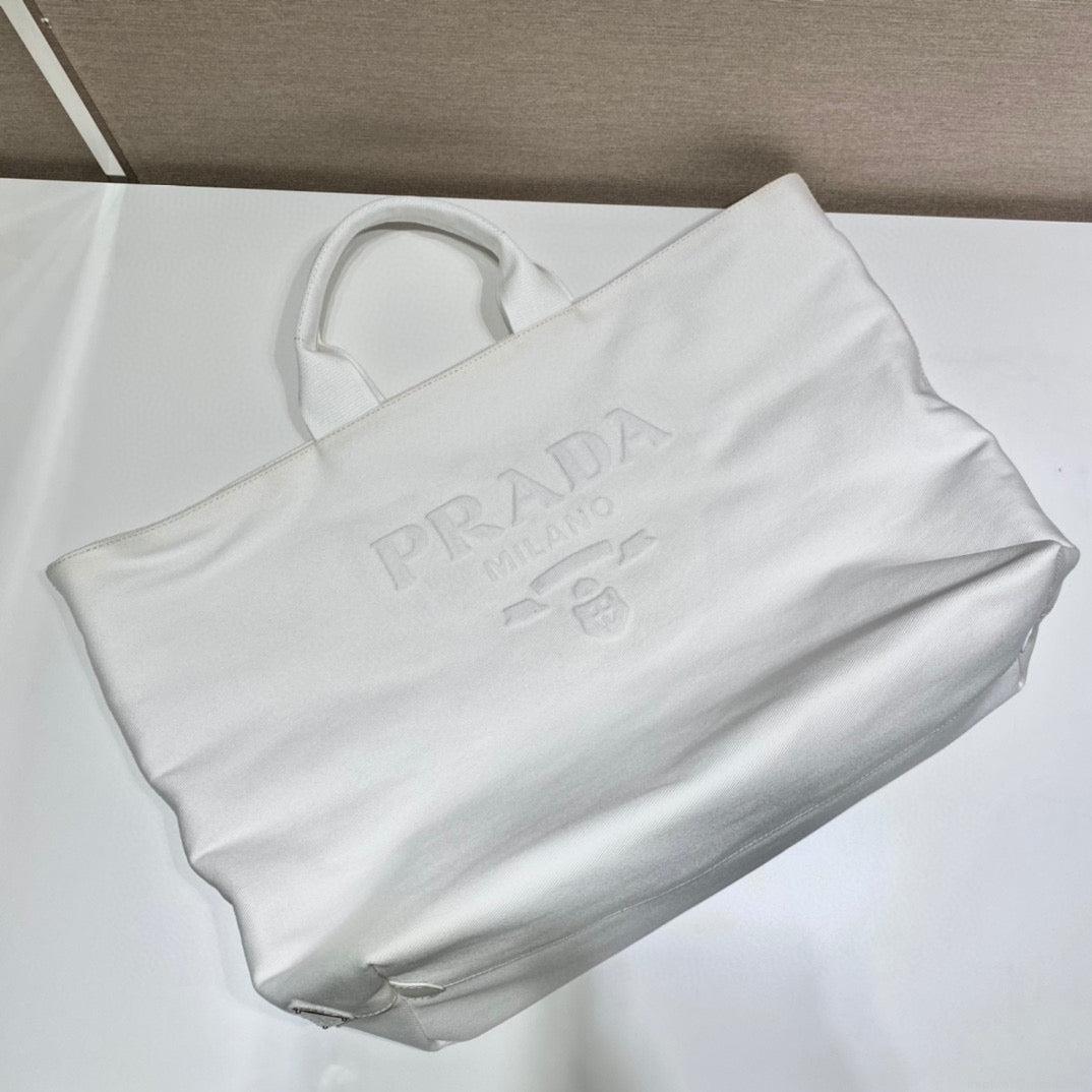 Prada 1BG395 Drill tote Shoulder bag White