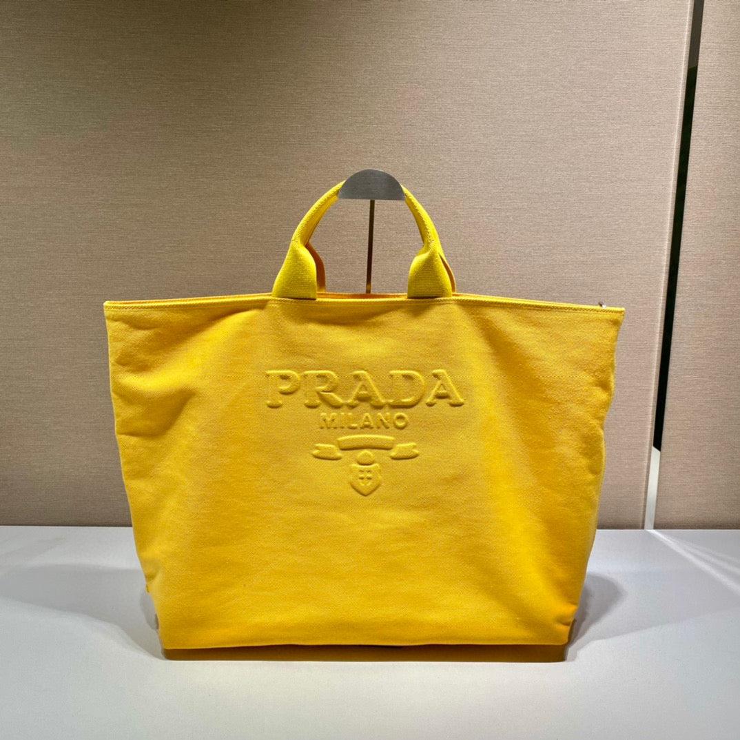 Prada 1BG395 Drill tote Shoulder bag Yellow