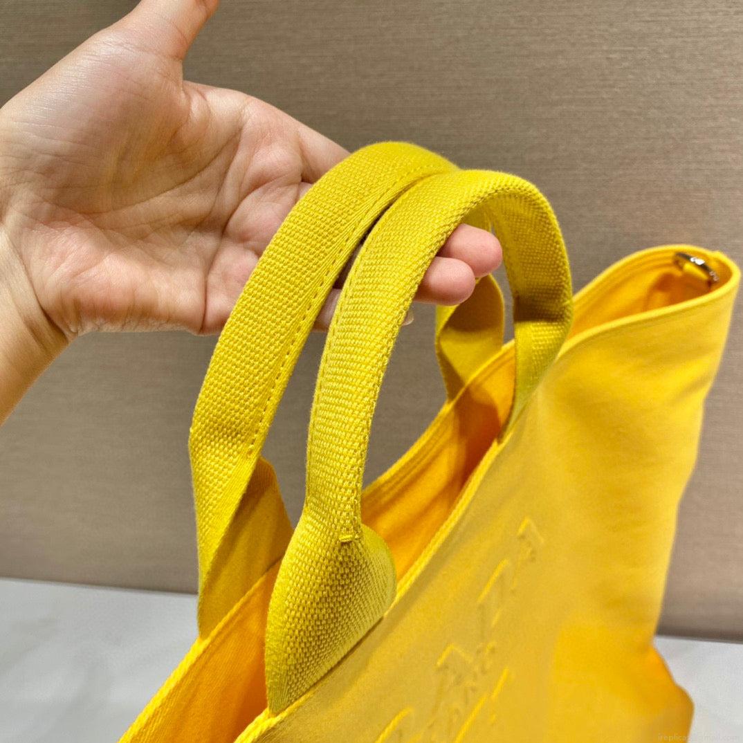 Prada 1BG395 Drill tote Shoulder bag Yellow