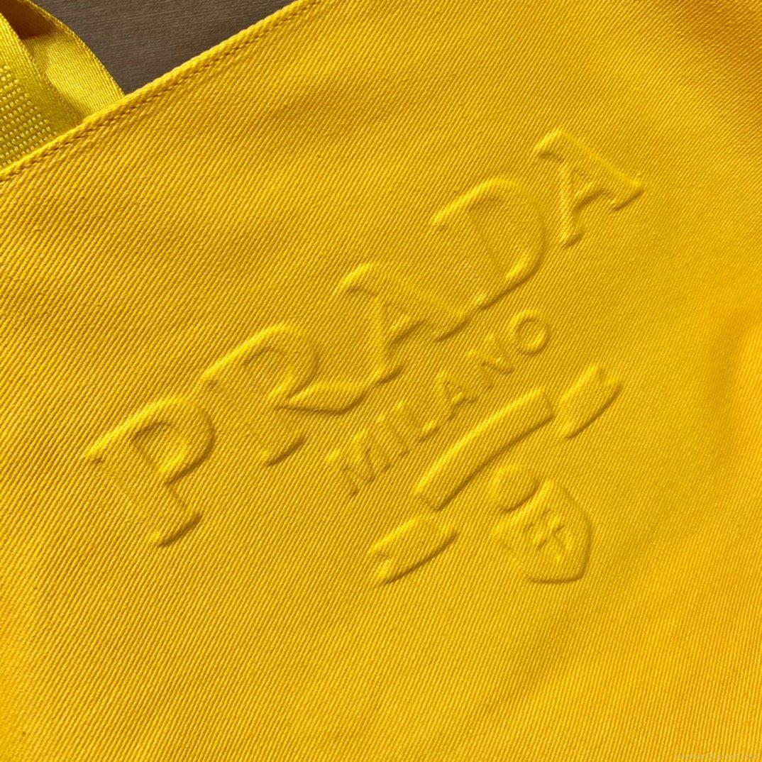 Prada 1BG395 Drill tote Shoulder bag Yellow