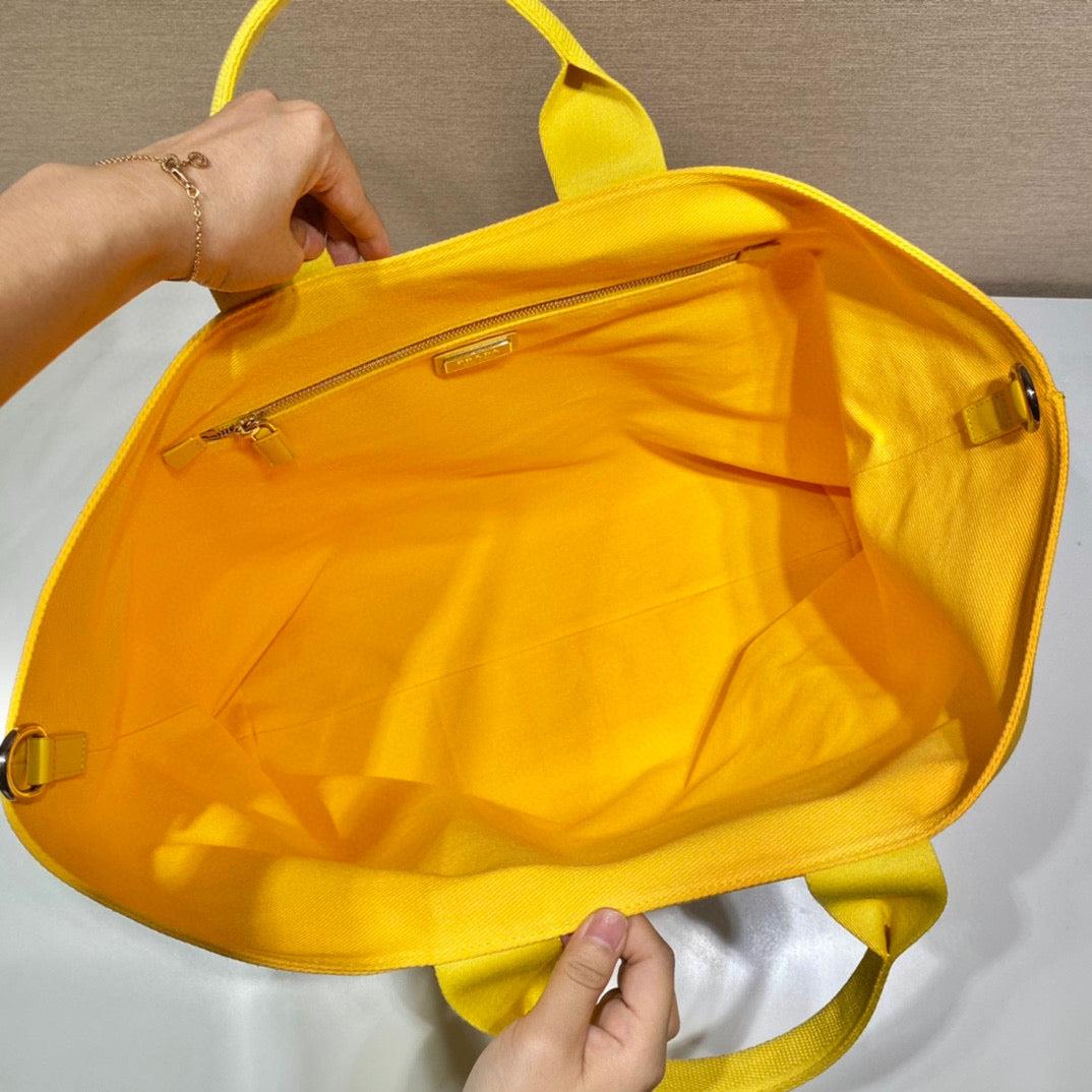Prada 1BG395 Drill tote Shoulder bag Yellow