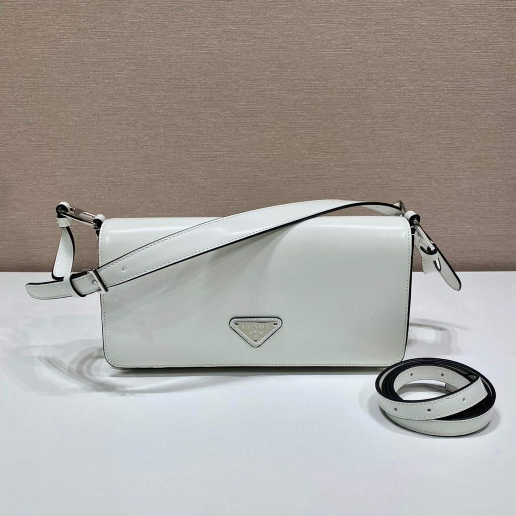 Prada 1BD323 Brushed leather Prada Femme bag White