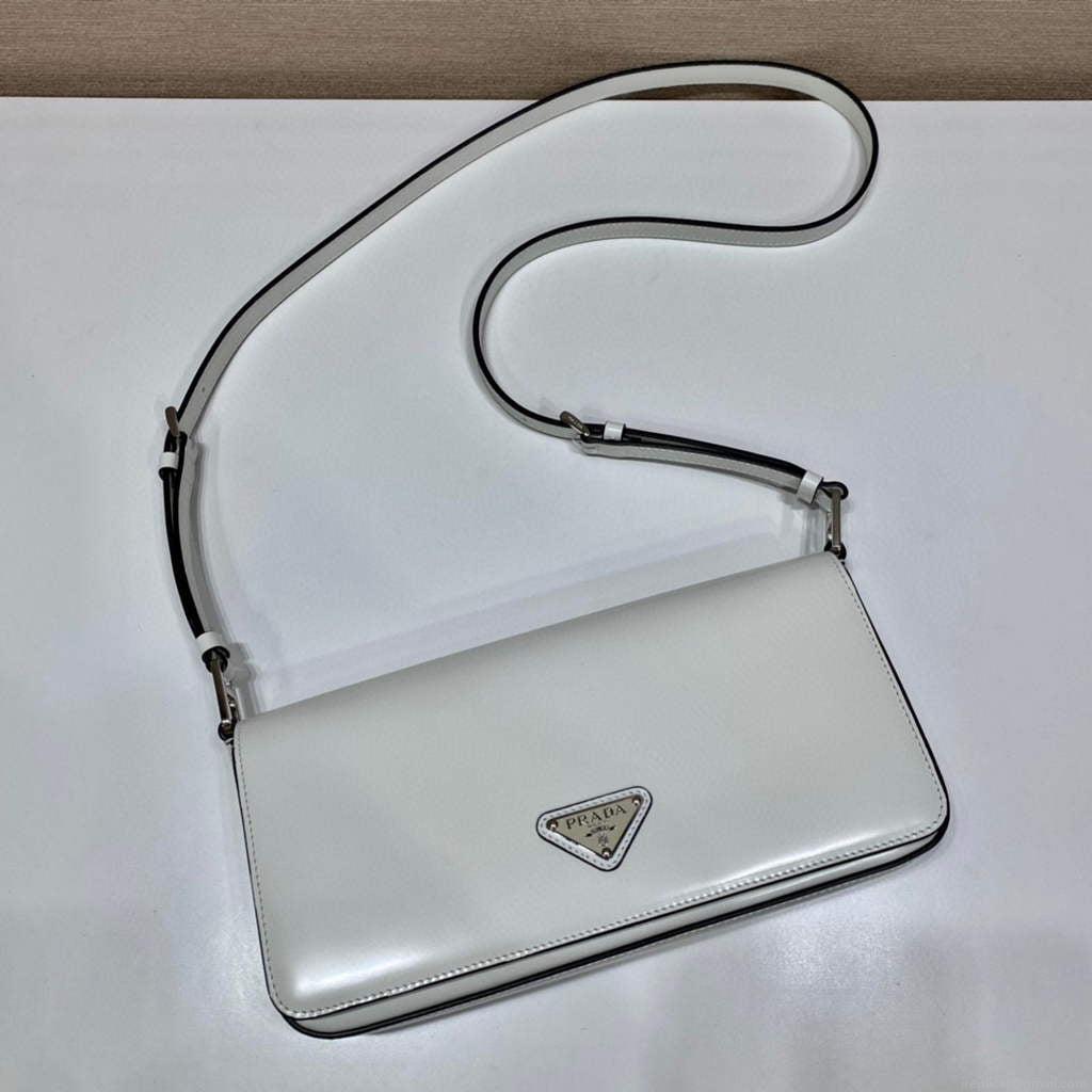 Prada 1BD323 Brushed leather Prada Femme bag White