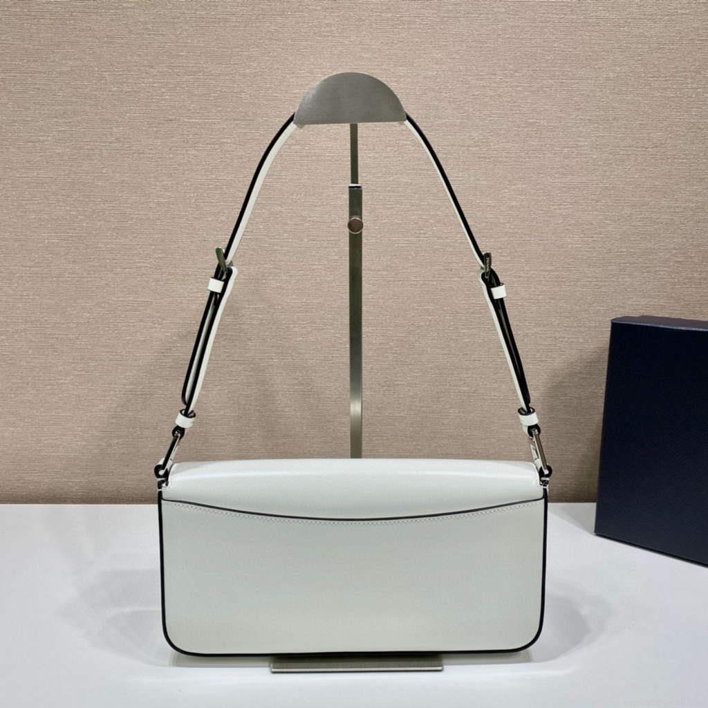 Prada 1BD323 Brushed leather Prada Femme bag White