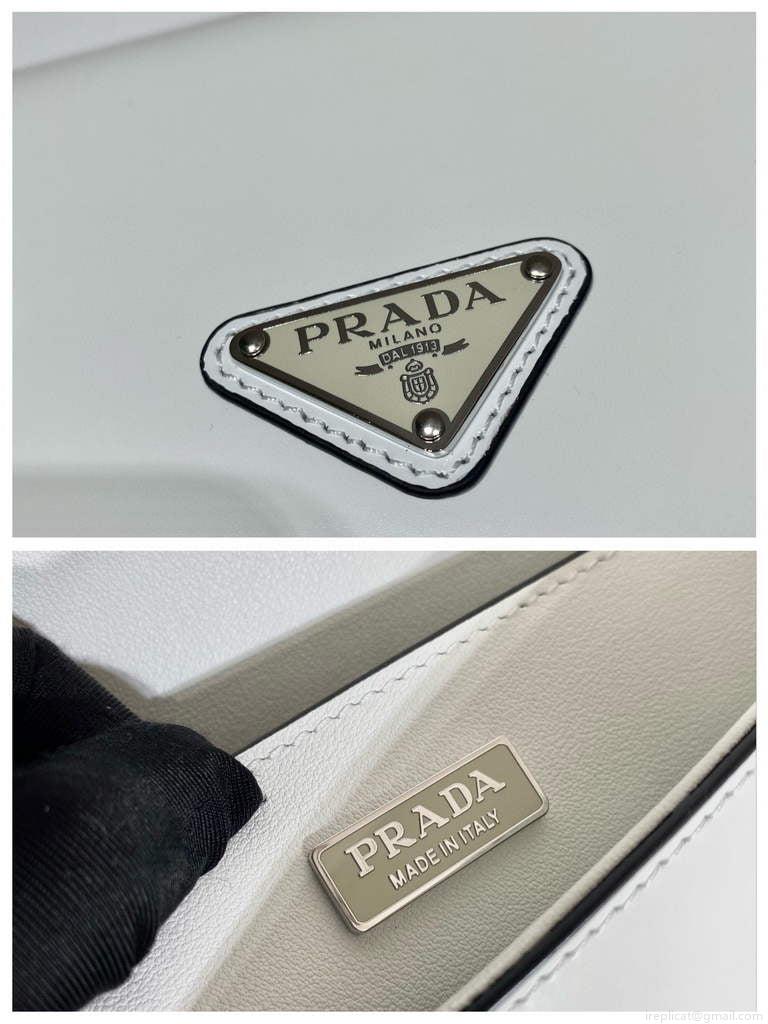 Prada 1BD323 Brushed leather Prada Femme bag White