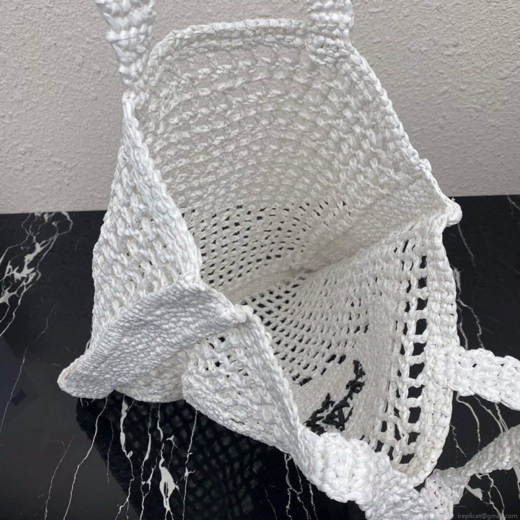 Prada 1BG393 Raffia tote bag White