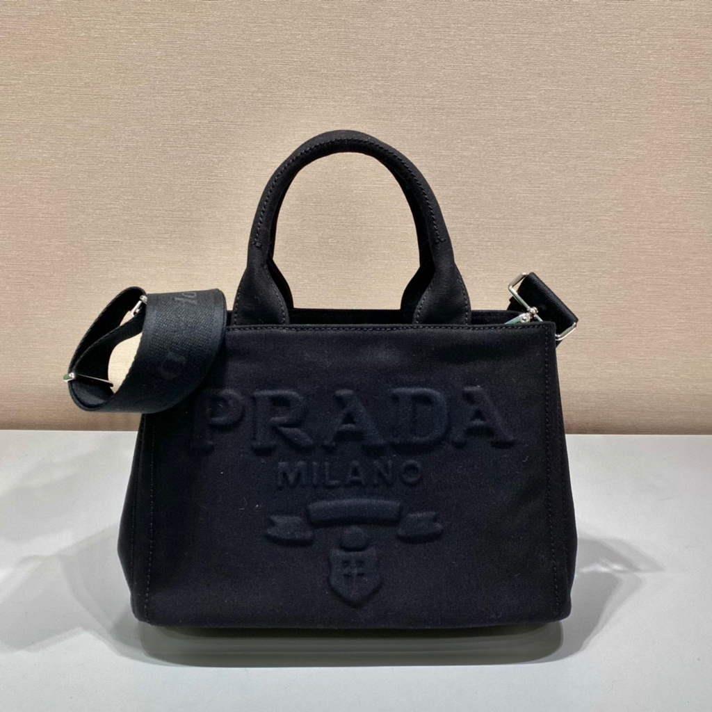 Prada 1BG439 Denim Tote bag black