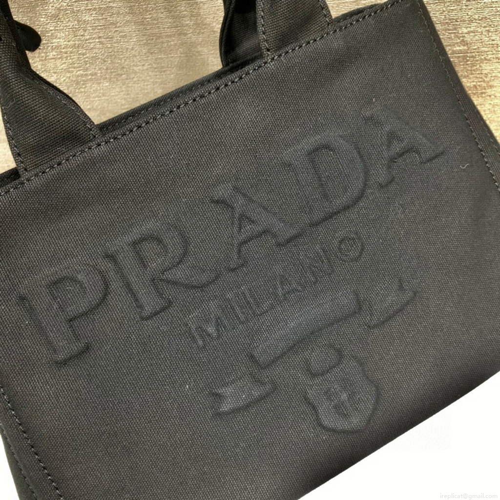 Prada 1BG439 Denim Tote bag black