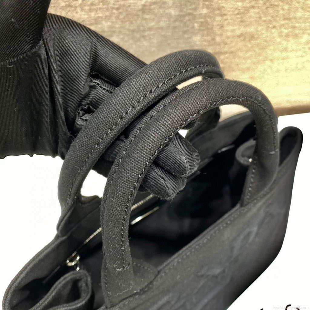 Prada 1BG439 Denim Tote bag black