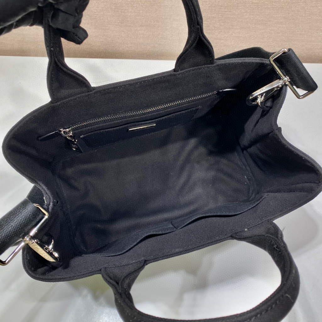 Prada 1BG439 Denim Tote bag black
