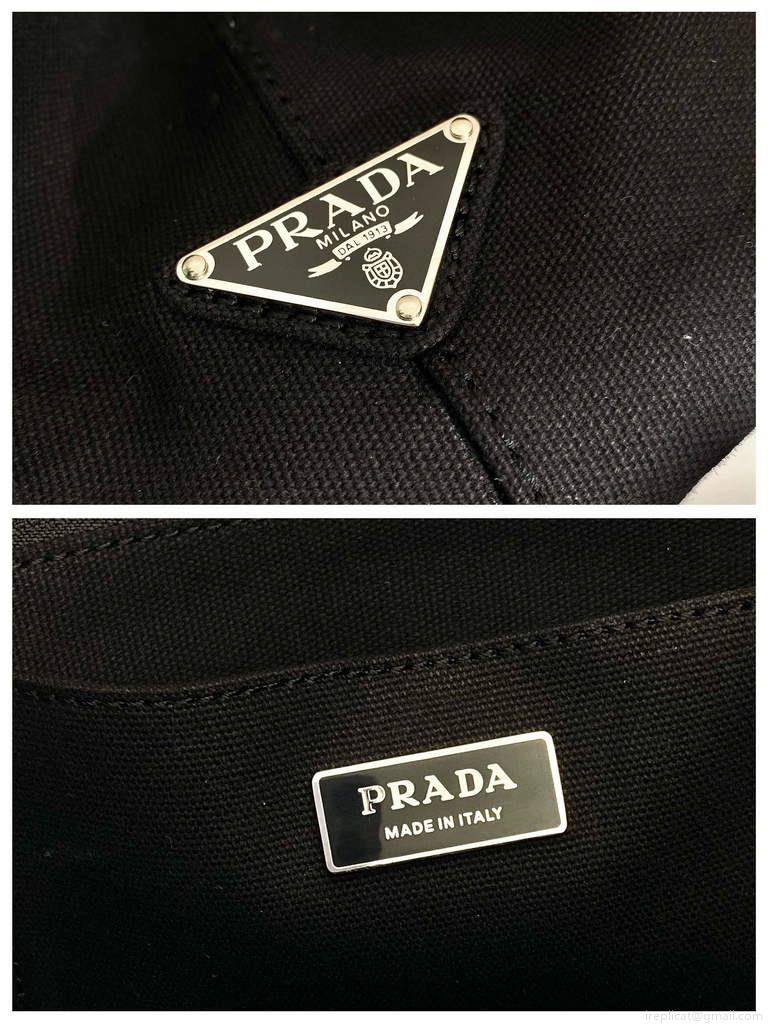 Prada 1BG439 Denim Tote bag black