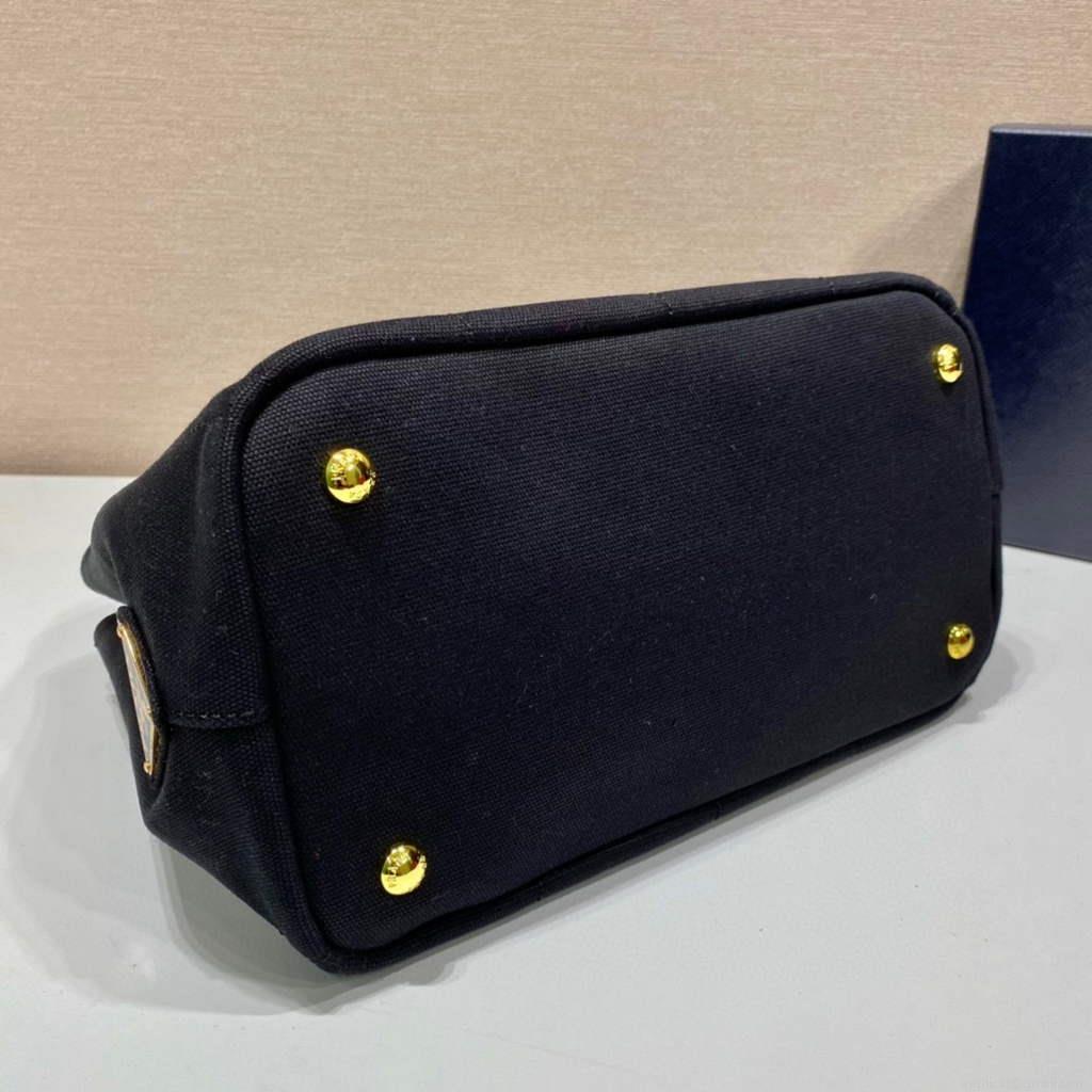 Prada 1BG439 Denim Tote bag Black and white