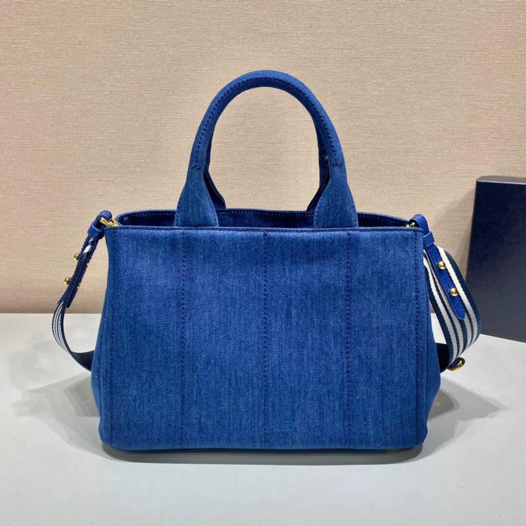 Prada 1BG439 Denim Tote bag Blue