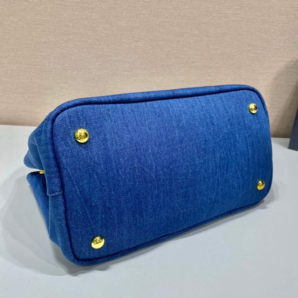 Prada 1BG439 Denim Tote bag Blue