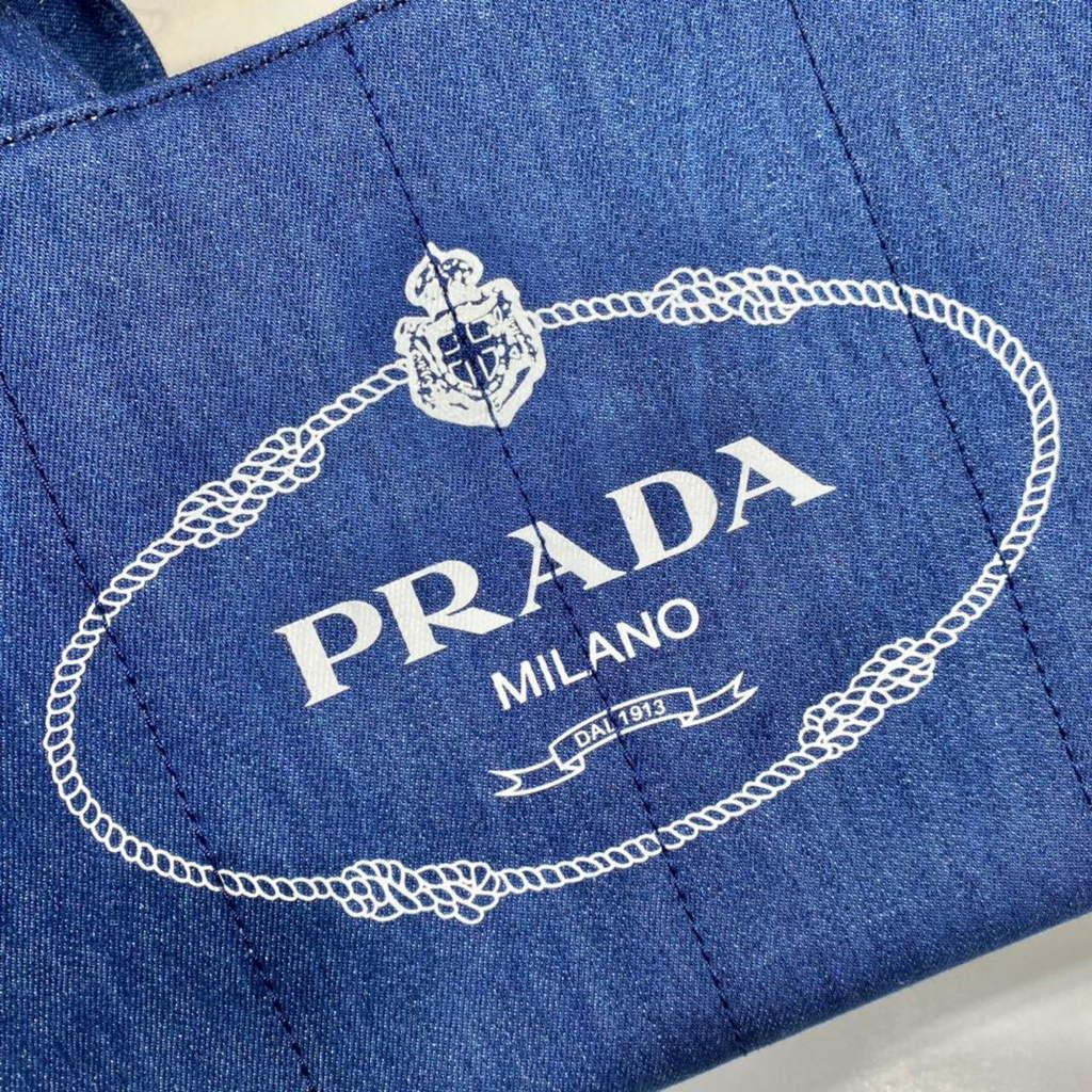 Prada 1BG439 Denim Tote bag Blue