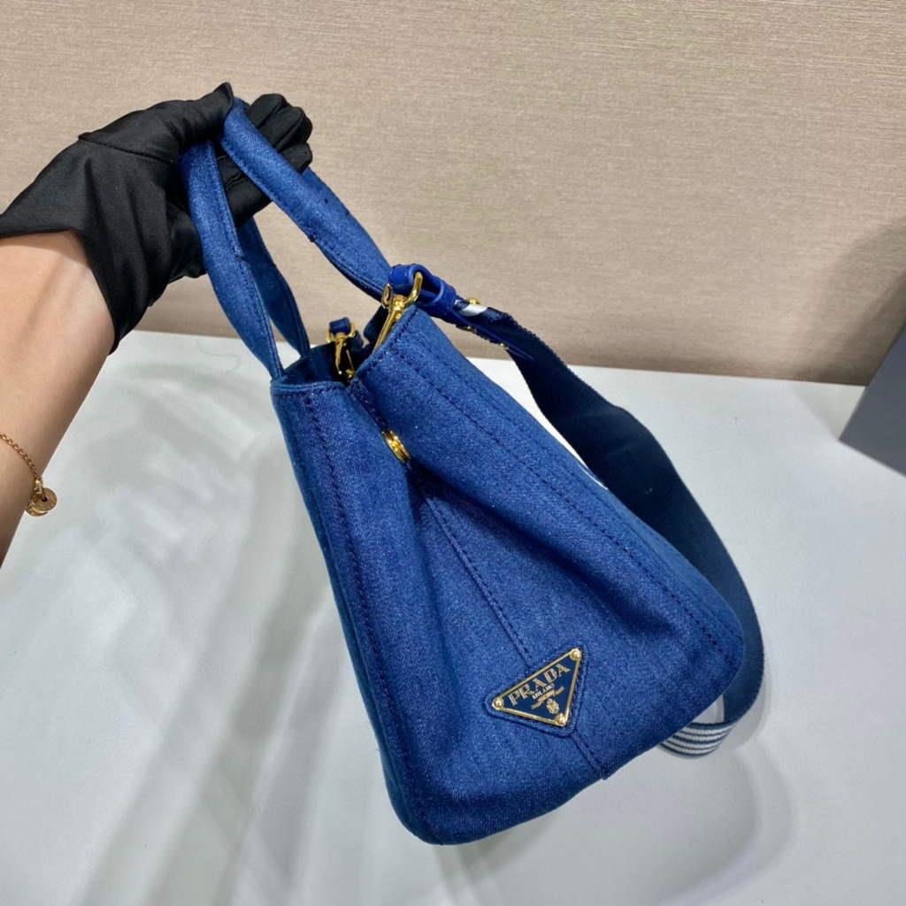 Prada 1BG439 Denim Tote bag Blue