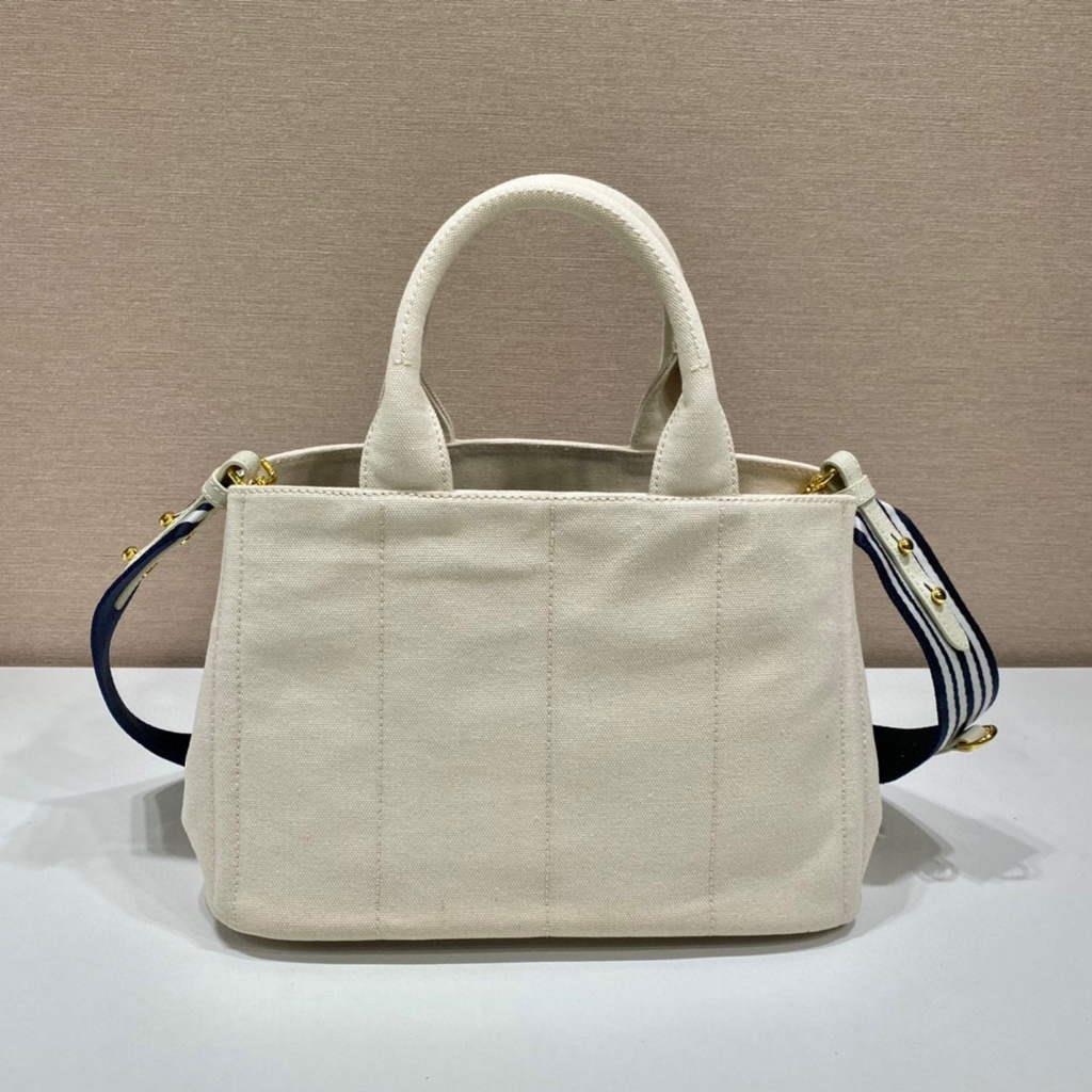 Prada 1BG439 Denim Tote bag White