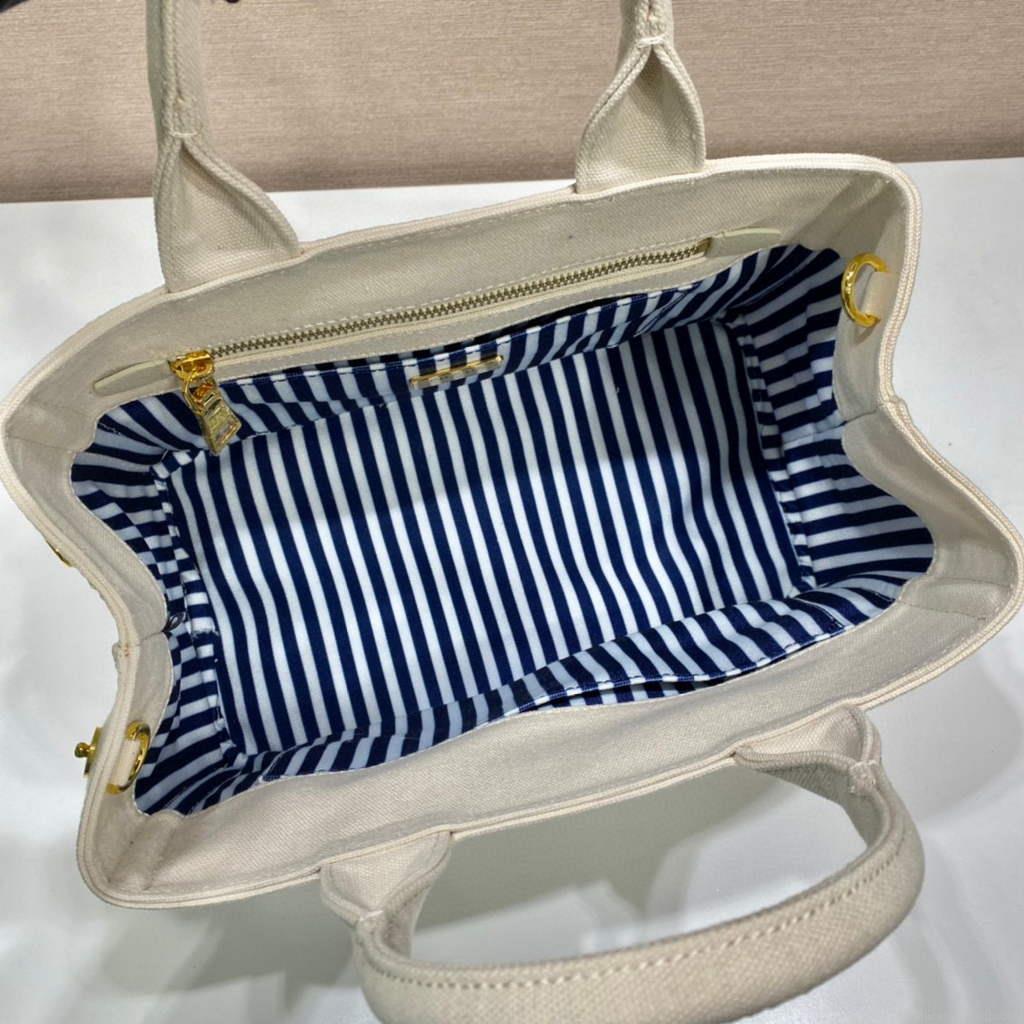 Prada 1BG439 Denim Tote bag White