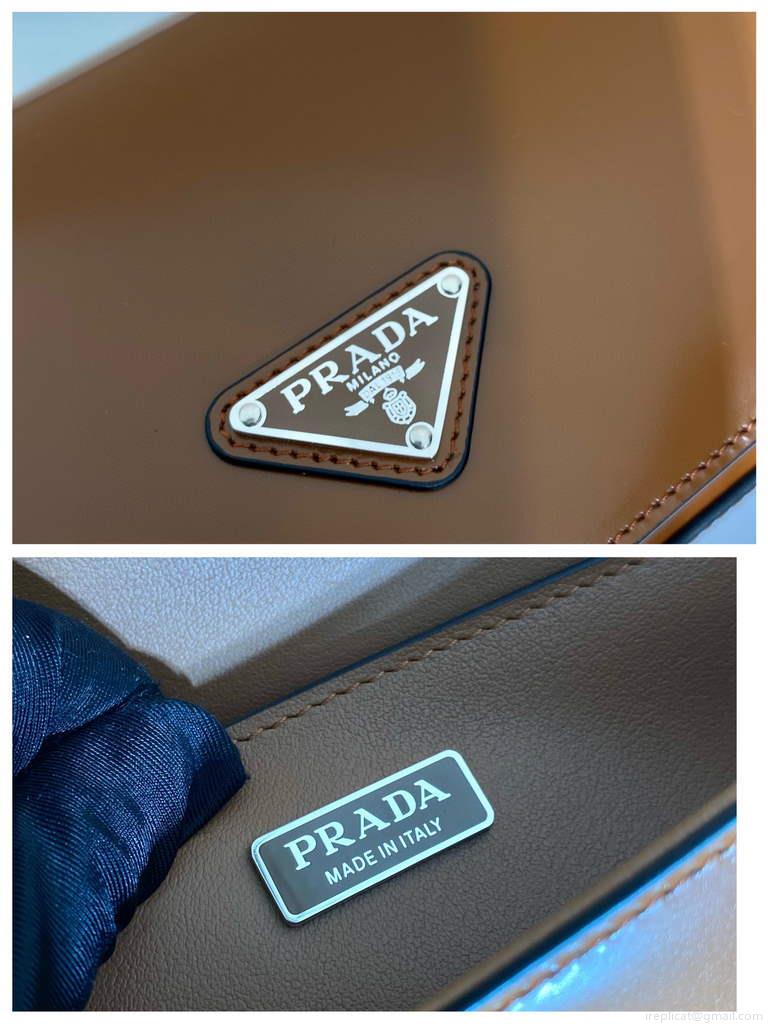 Prada 1BD323 Brushed leather Prada Femme bag Brown