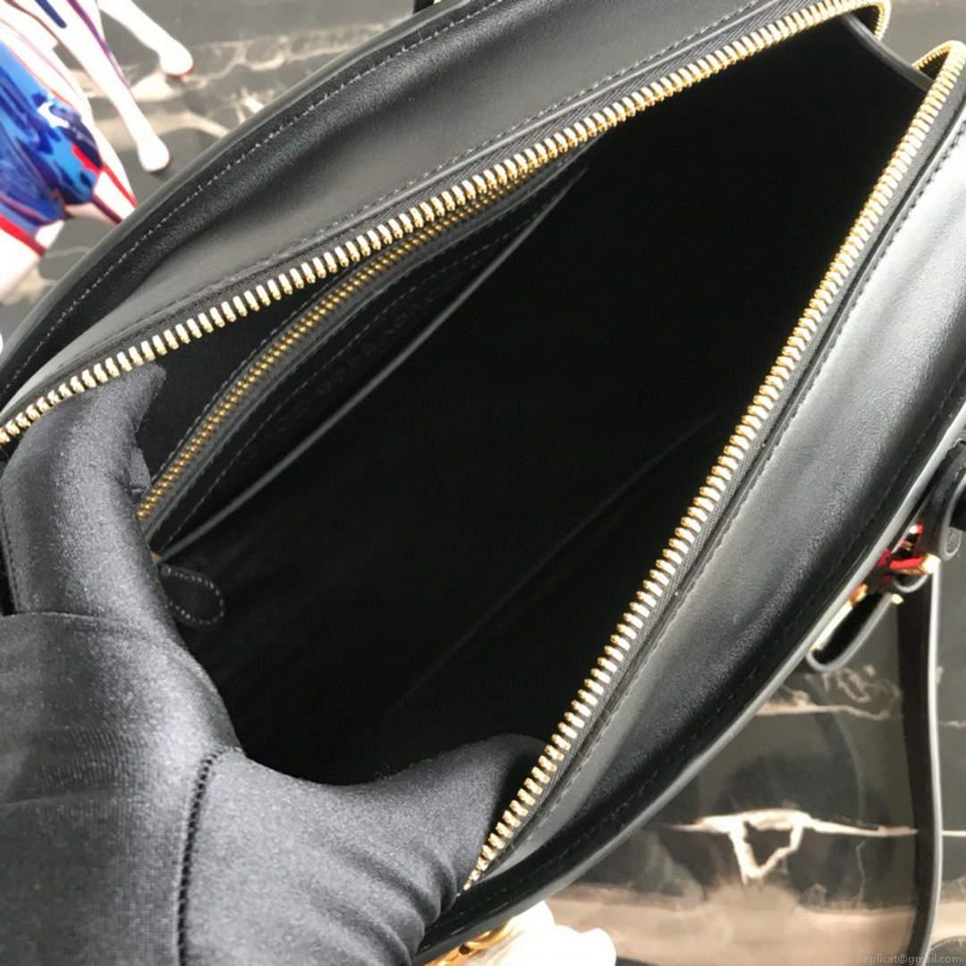 Prada 1BA046 Medium Esplanade Leather Tote Bag Red and Black