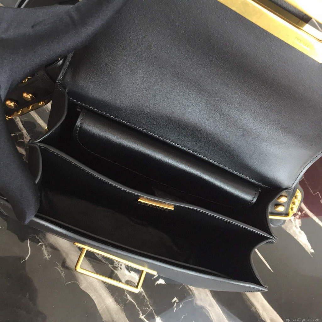 Prada 1BD045 Cahier leather bag Grey with black