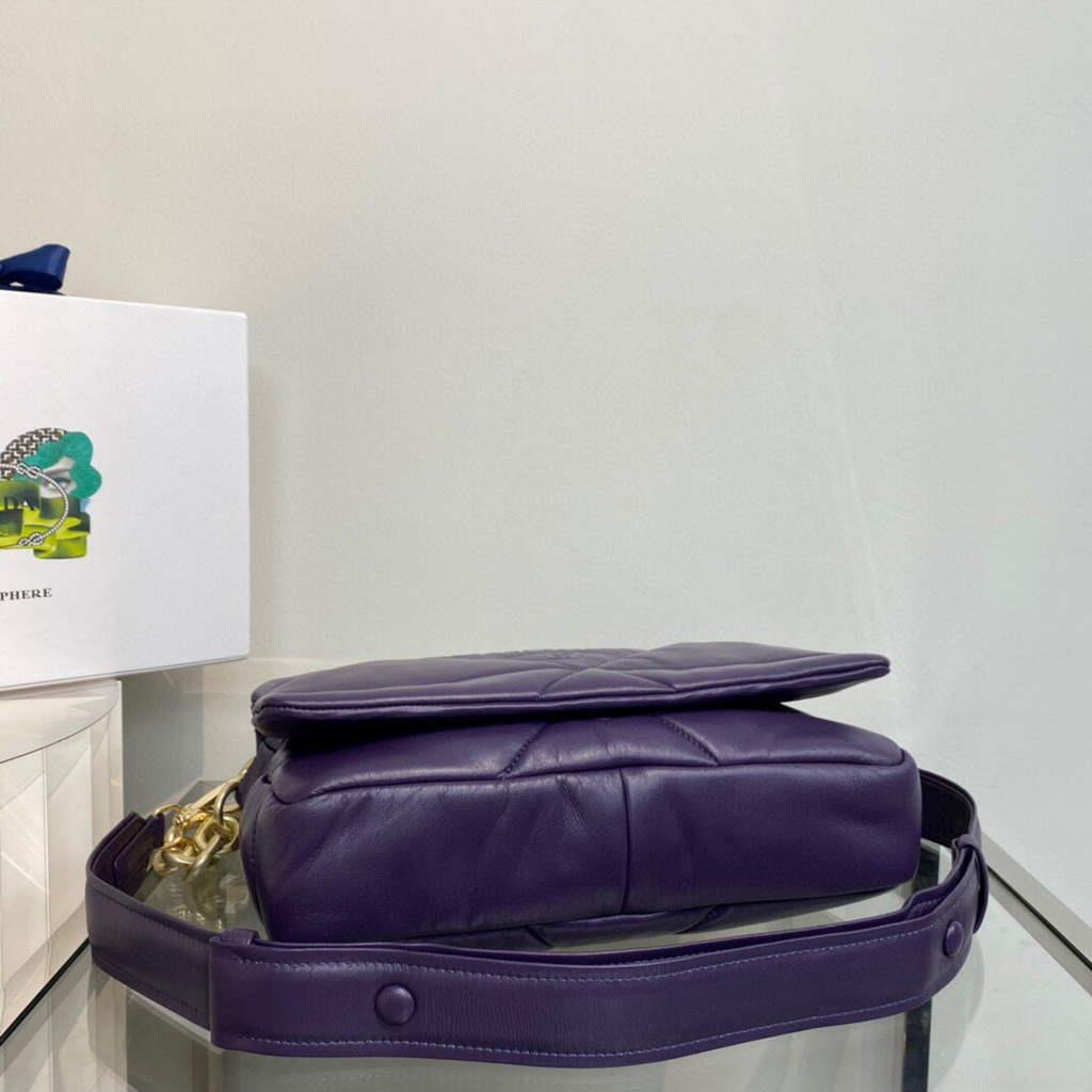 Prada Padded nappa leather shoulder bag 1BD306 Purple