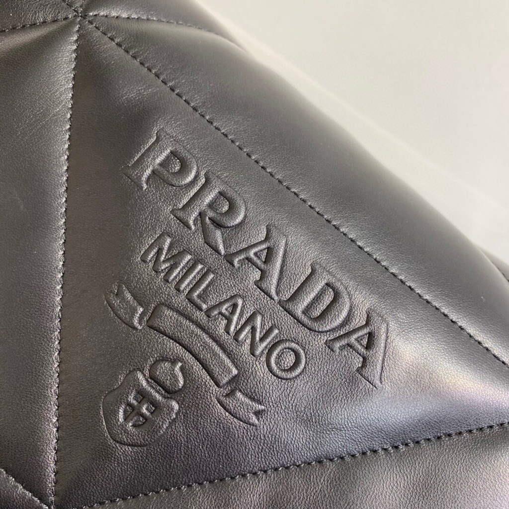 Prada Padded nappa leather shoulder bag 1BD306 Black