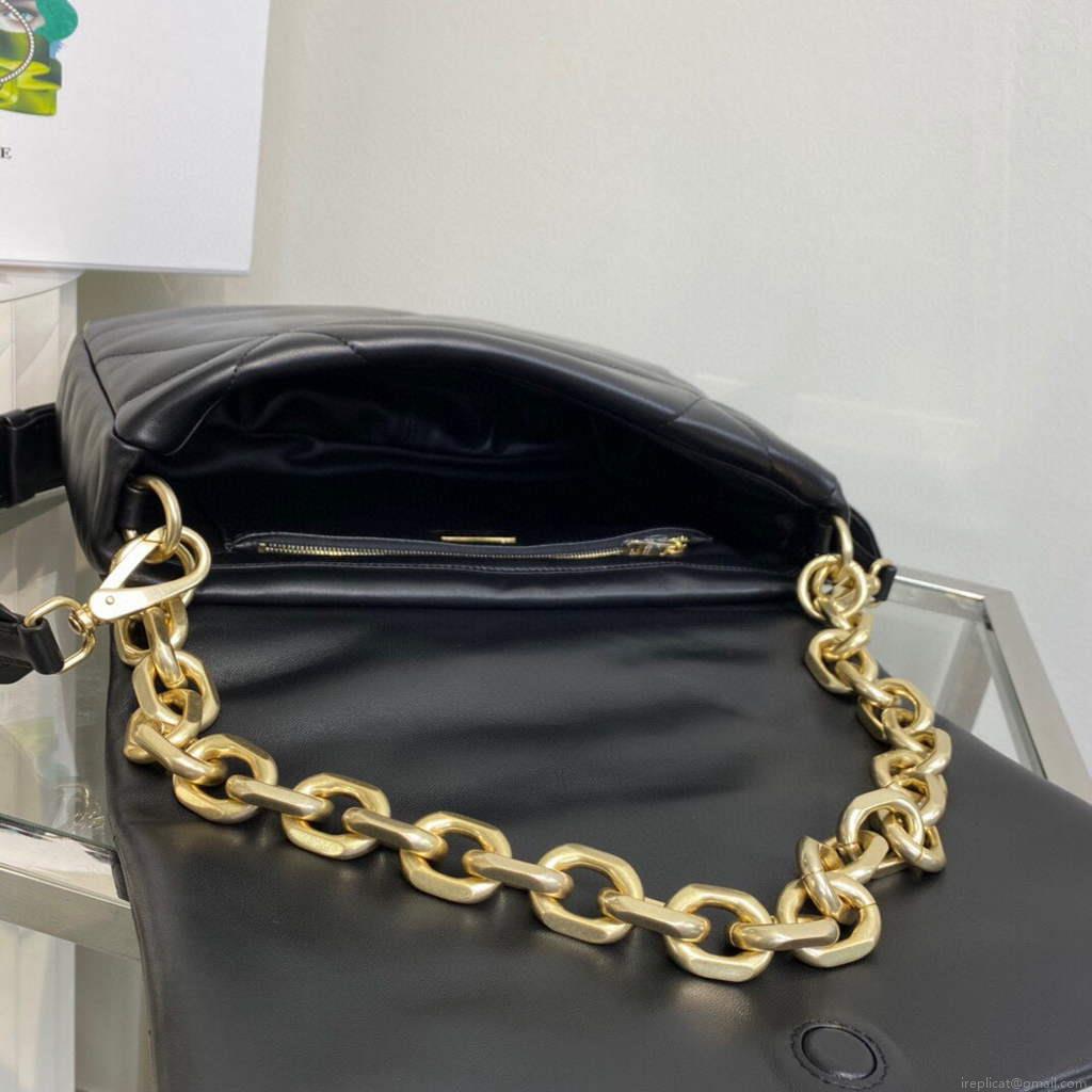Prada Padded nappa leather shoulder bag 1BD306 Black