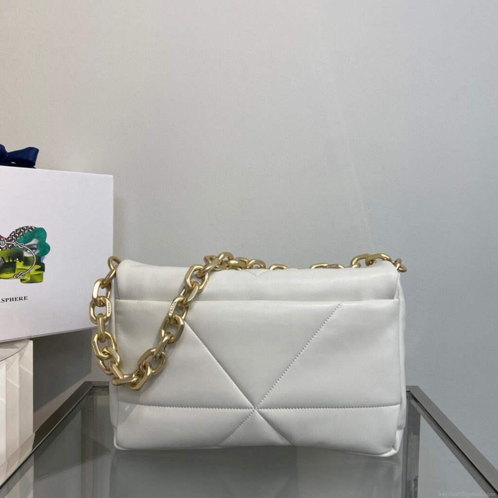 Prada Padded nappa leather shoulder bag 1BD306 Beige