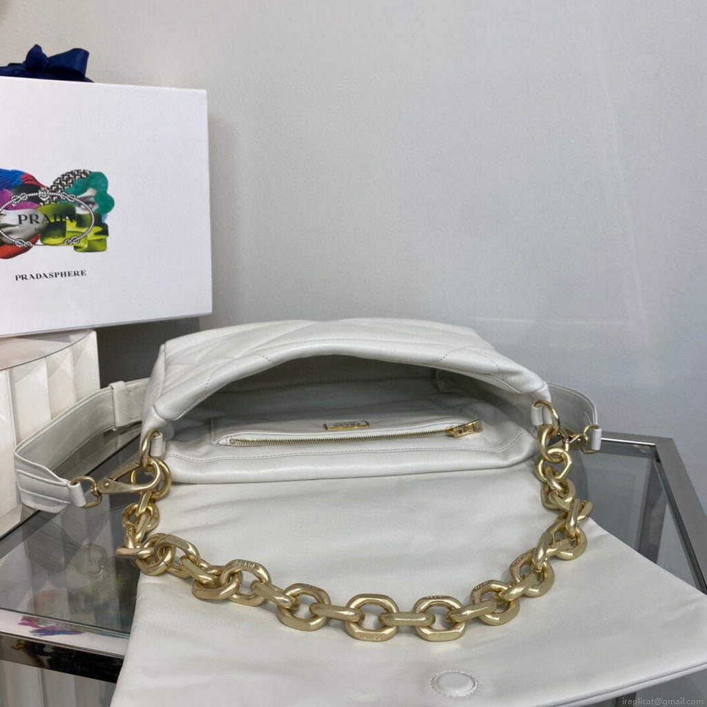 Prada Padded nappa leather shoulder bag 1BD306 Beige