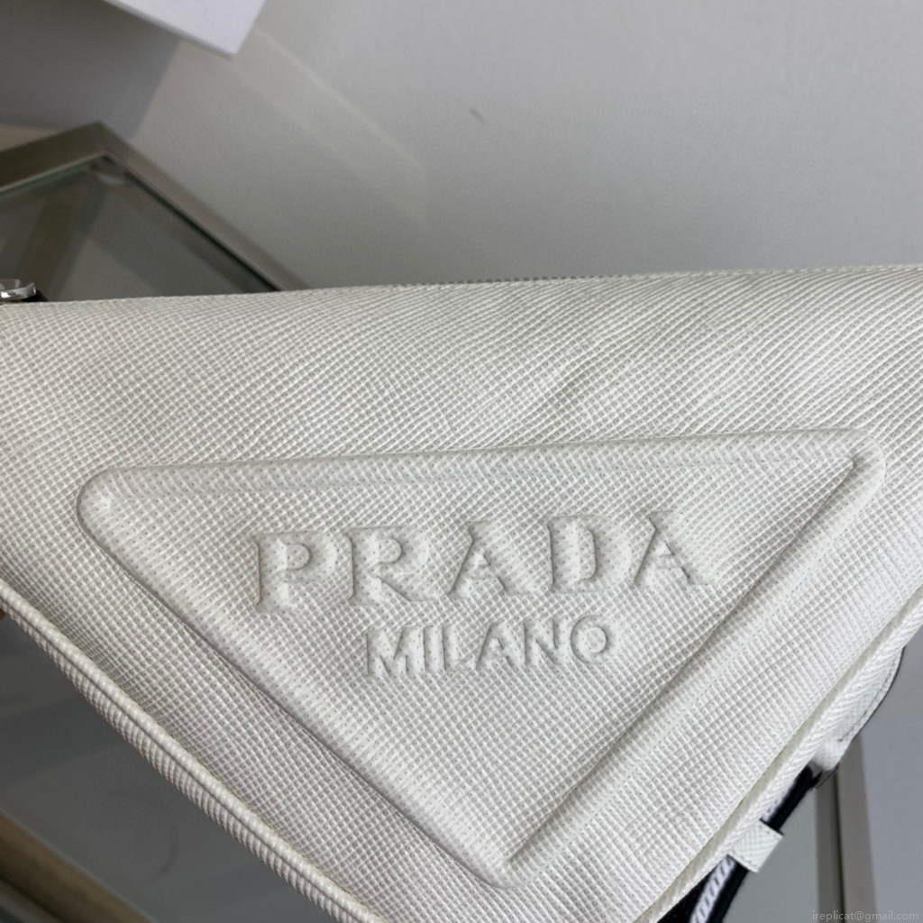 Prada Saffiano Prada Triangle bag 2VH155 White