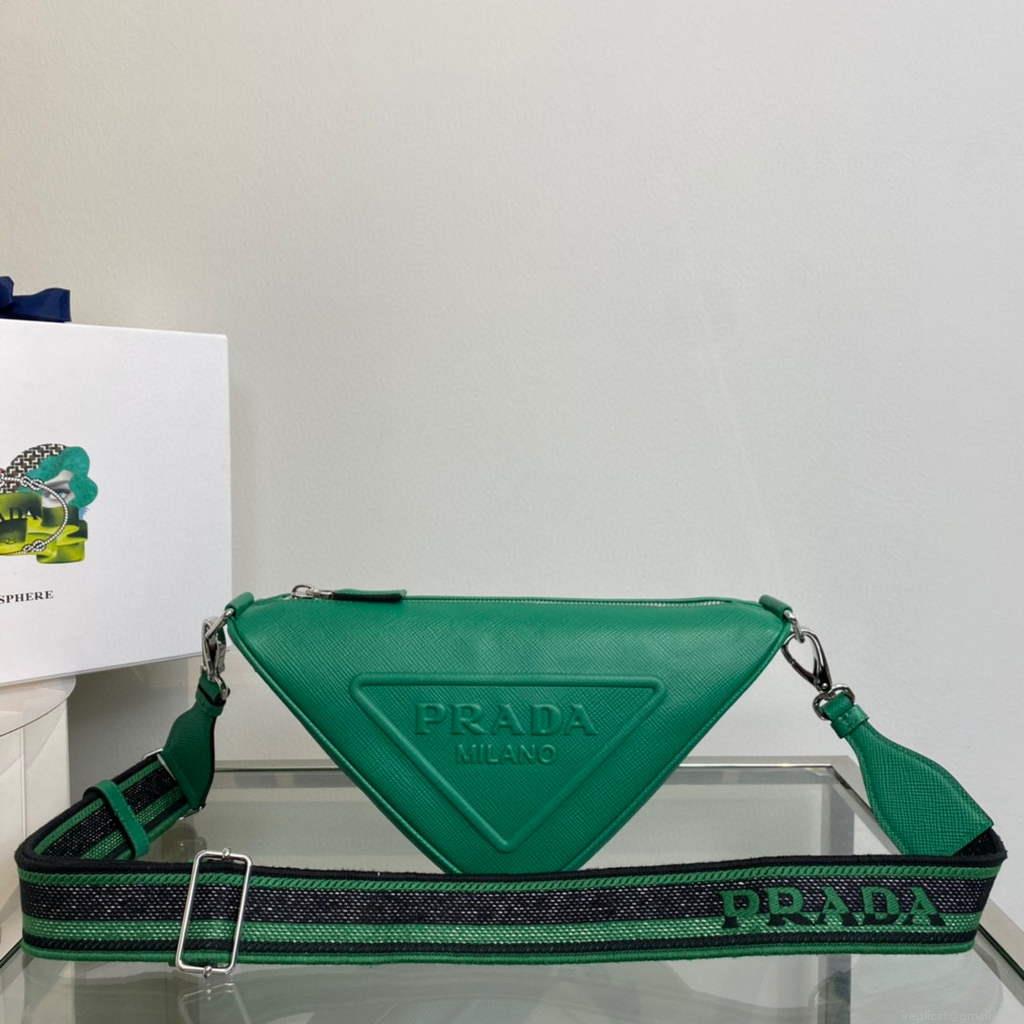 Prada Saffiano Prada Triangle bag 2VH155 Green