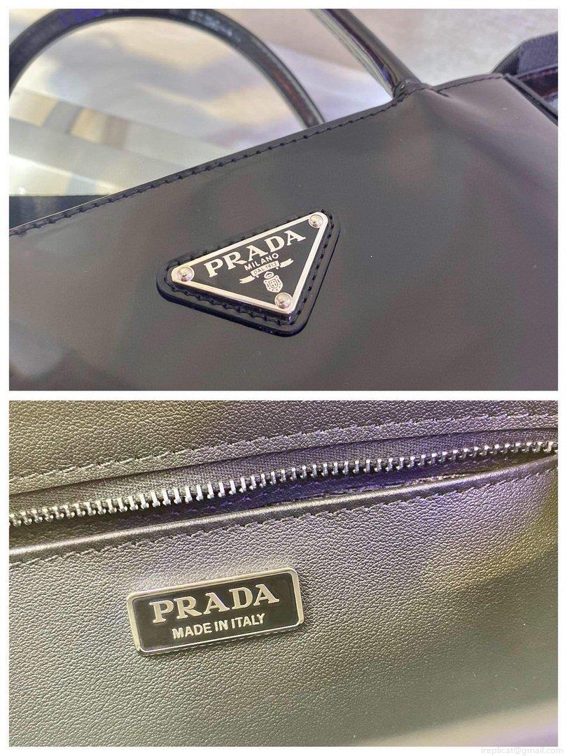 Prada Brushed leather handbag 1BA320 Black