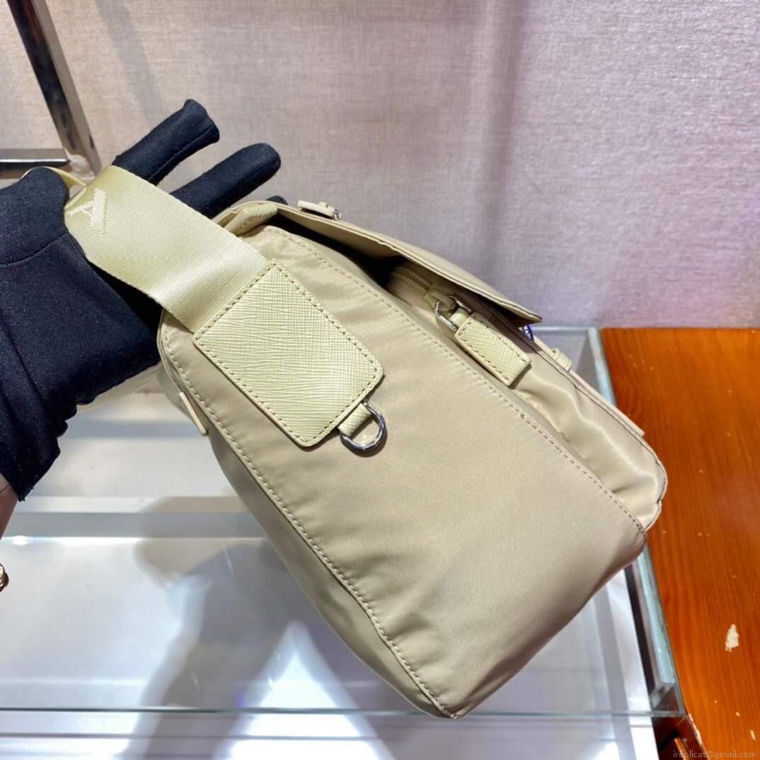 Prada Medium Nylon Shoulder Bag 1BD671 Apricot