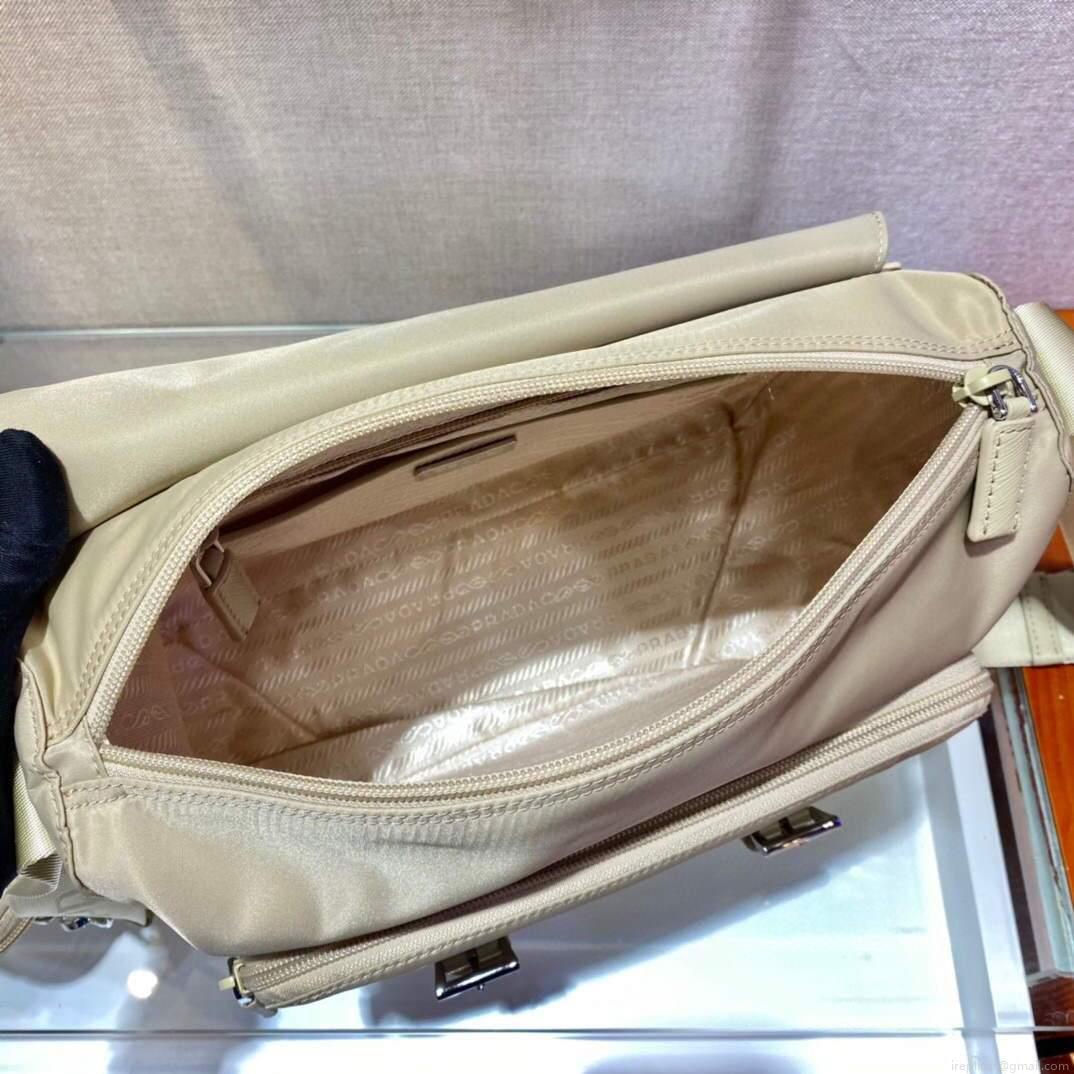 Prada Medium Nylon Shoulder Bag 1BD671 Apricot