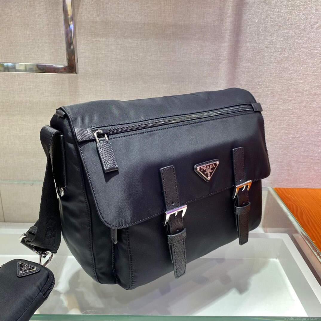 Prada Medium Nylon Shoulder Bag 1BD671 Black