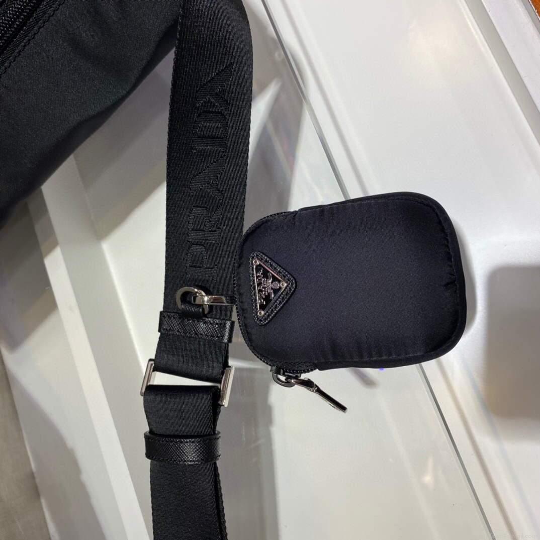 Prada Medium Nylon Shoulder Bag 1BD671 Black