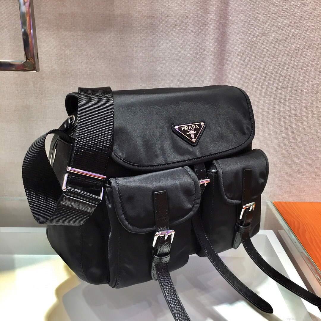 Prada Nylon Shoulder Bag 1BD225 Black