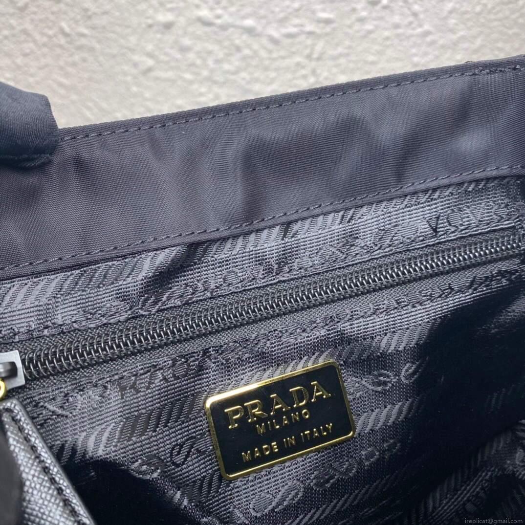 Prada Nylon Vintage Chain rhombus stray Bag 1BD619 Black