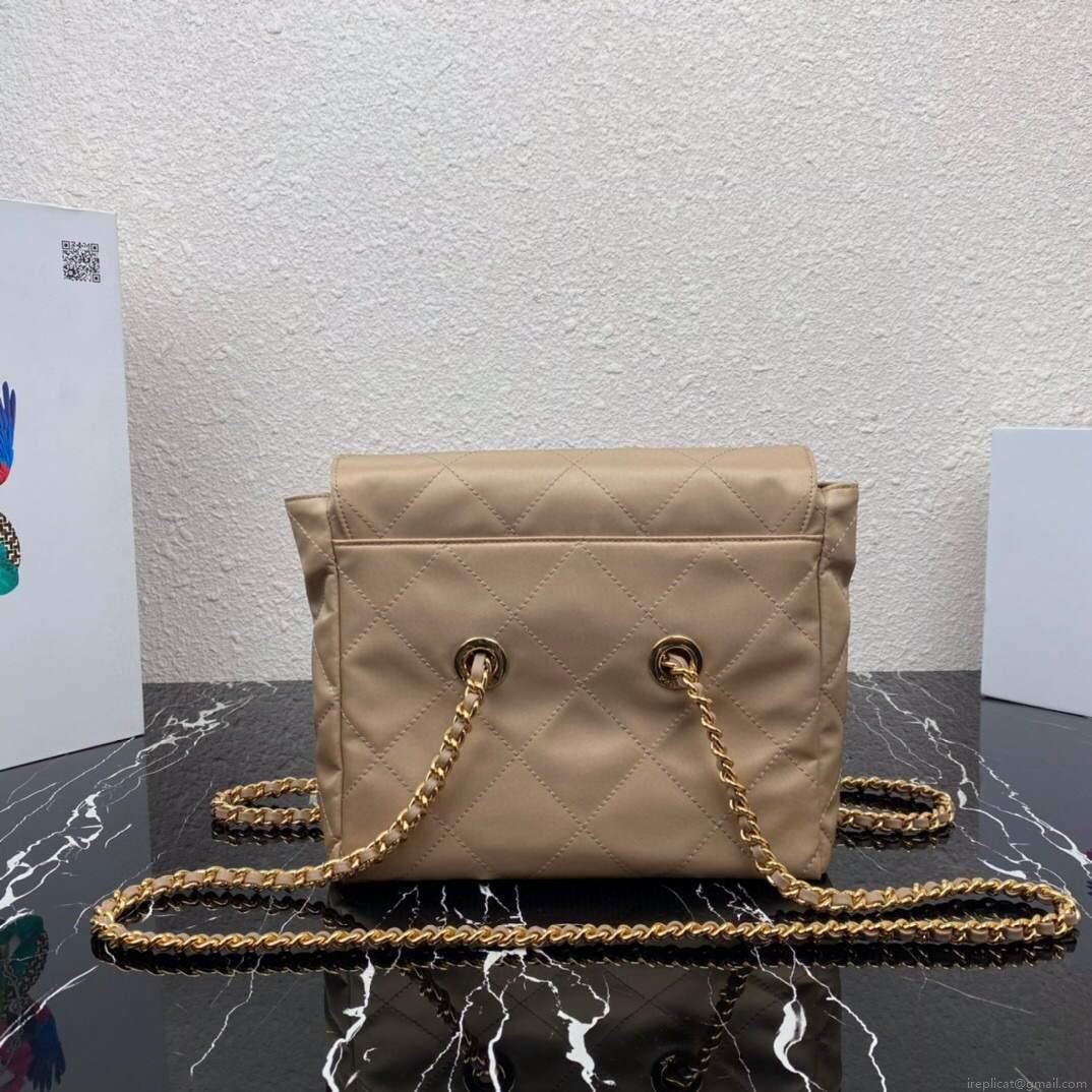 Prada Nylon Vintage Chain Stray Bag 1BD620 Apricot