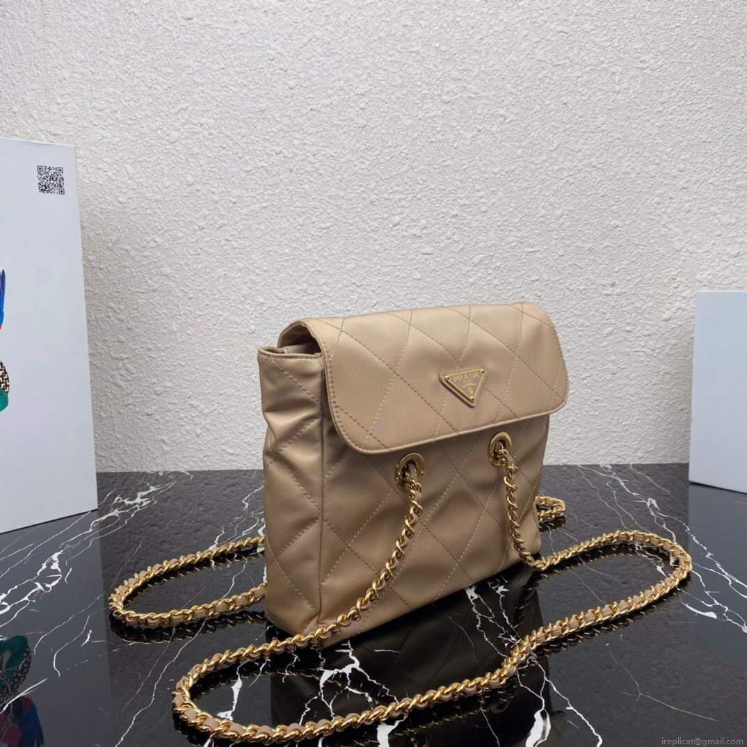 Prada Nylon Vintage Chain Stray Bag 1BD620 Apricot